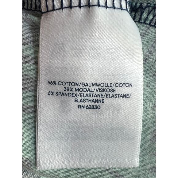 Lands' End Wmns Large 14-16 Cotton Stretch Tropical Print Maxi Dress Green Navy - Picture 11 of 12